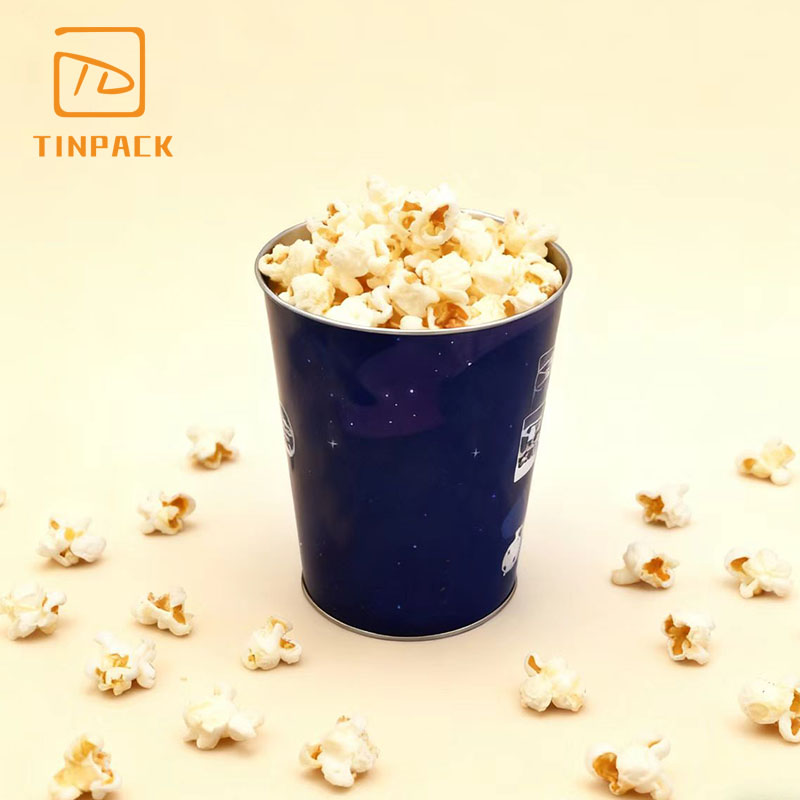 定制印刷 130 盎司爆米花罐 食品级空爆米花罐 邪恶电影罐 爆米花桶