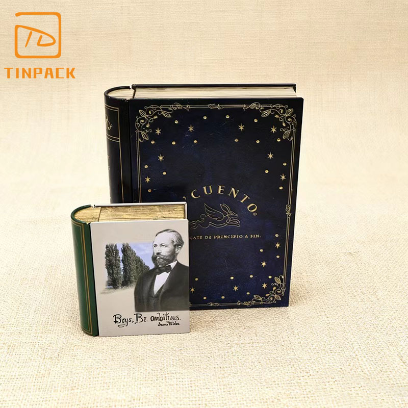 食品级书型茶罐盒 金属锡盒 用于巧克力包装的高端金属制品