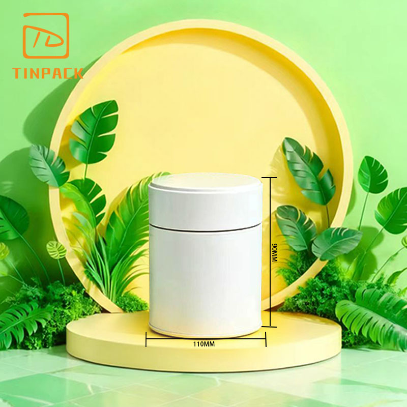 食品级抹茶锡罐筒装茶锡盒，带螺旋盖罐装，定制印刷咖啡锡盒